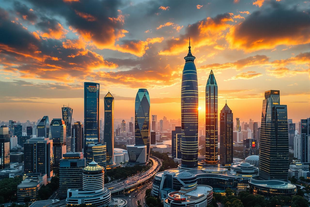 三三影视总部所在北京CBD商务区城市天际线风景图